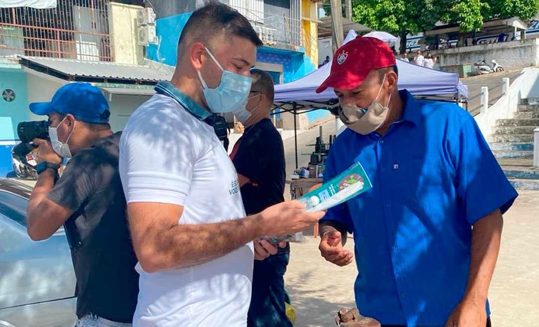 Deputado estadual Nicolau Júnior participa na Barreira de conscientização à Covid-19 em Cruzeiro do Sul